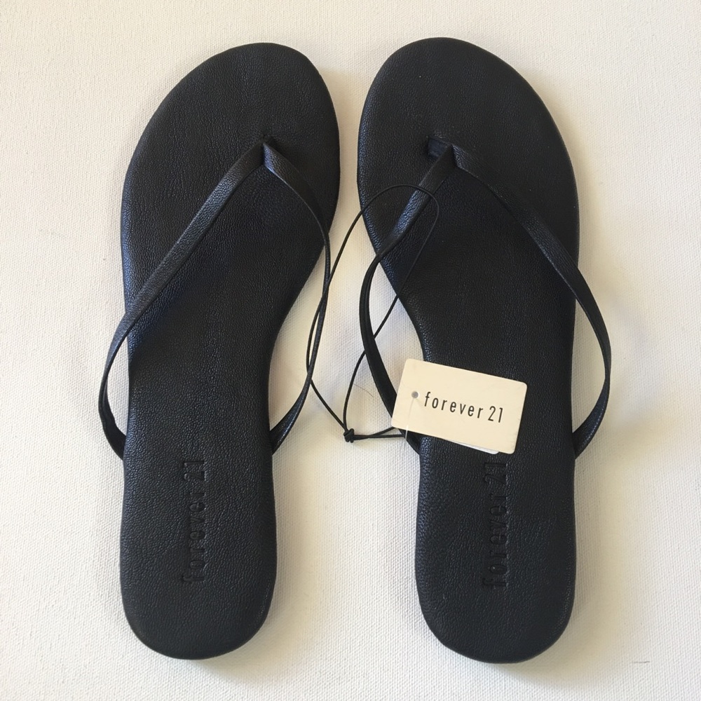 Forever 21 Black Thong Slippers